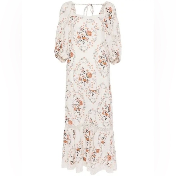 Free People Cream Floral Maxi Dress EUC - Picture 15 of 16